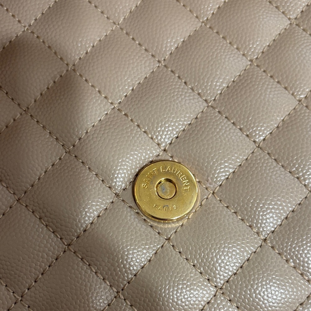 Yves Saint Laurent Taupe Quilted Leather Shoulder Bag - Picture 4 of 6